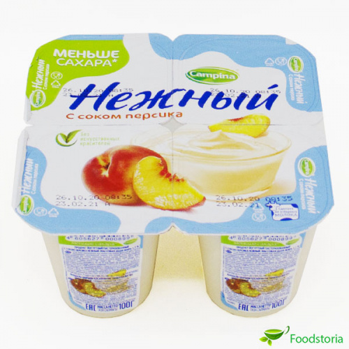 Йогуртный продукт Кампина Нежный с соком 1,2% 100 г